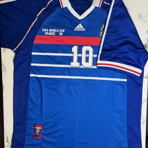 Retro World Cup France 98 Jersey Zidane #10 - Blue
